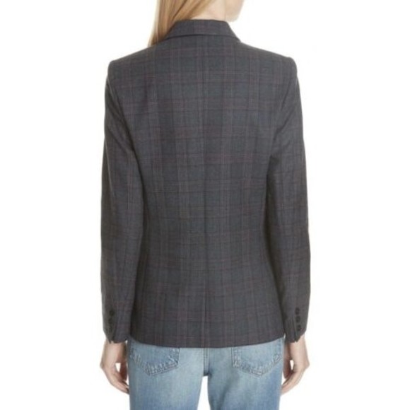 SANDRO Paris Oscar Plaid Double Breasted Blazer Jacket Size 38 Wool Blend $520.0 - Picture 2 of 16